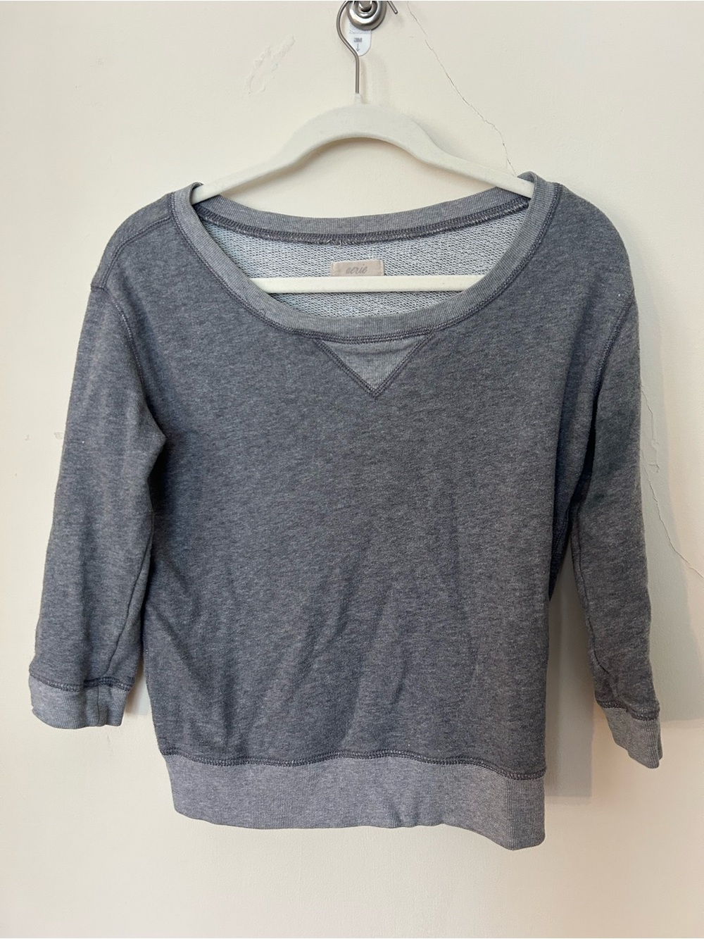 aerie Heather Gray Scoop Neck Sweatshirt